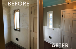 Venetian Plaster walls before and after Victoria BC